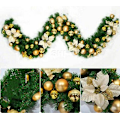 Miniatyrbilde 3 av 5: 9 fot forhåndsopplyst julekrans med lys dørkrans jul peisdekorasjoner-Perfekt Sliver with Light