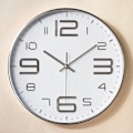 Miniatyrbild 1 av 2: Väggklocka 30cm No Tick Väggklocka, Quartz Silent Wall Clock - Perfet silver on white