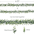 Miniatyrbilde 6 av 6: Artificial Eucalyptus Plant Garland, 2 Pack Artificial Eucalyptus Leaf Hanging Vine for bryllup Bakteppe Arch Wall Deco - Perfet