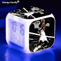 Miniatyrbild 2 av 5: Basketbollväckarklocka 7 Färgförändring Multifunktionell Noctilucence Elektronisk Klocka Barn Väckarklocka för Tw-Perfet Silver