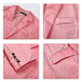 Miniatyrbillede 5 af 5: Mænds Business Casual Klassisk Hakket Lapel Dobbelt Slids Ensfarvet Enknaps Blazer - Perfekt Light Pink M