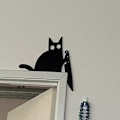 Miniatyrbild 1 av 5: Nyaste Metall Söta Katt Dörr Toppar: Perfekt för Halloween Dörr Dekoration Ramhörn Kitten With Knife
