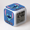 Miniatyrbild 1 av 5: Stitch Anime LED Digital Väckarklocka för Flickor - Söt Storlek, 8cm, 3 tum, 7 Färgbyten, Temperatur, Perfekt för Flickors Sovrum(13)-Perfekt 35