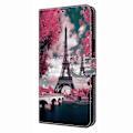 Miniatyrbilde 4 av 5: Kompatibel med Samsung Galaxy S25 Lommebok Etui Mønstertrykk Stativ Lær Flip Telefondeksel - Floral Butterfl-Perfet Eiffel Tower