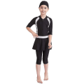 Miniatyrbild 2 av 6: Perfekta flickor Barn Muslimska badkläder Islamiska badkläder Mild hud Burkini badkläder Strandkläder - Perfet Black 5-6 Years