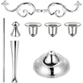 Miniatyrbild 3 av 6: 3 Metal Candelabre - Ljushållare för formella evenemang, bröllop, kyrka, semesterdekor, Halloween, silver
