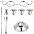 Miniatyrbilde 3 av 6: 3 Metal Candelabra - Lysestakere for formelle arrangementer, bryllup, kirke, feriedekor, Halloween, silver