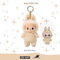 Miniatyrbilde 2 av 4: Pop Mart Labubu The Monsters – Spennende Macaron Plysj Nøkkelring Serie (1 Blind Box, 17 cm) Item 1:Soy milk Duoduo