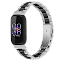 Pikkukuva 2 / 5: Ranneke Fitbit Inspire 3:lle, ruostumatonta terästä, 3 helmen korvaava älykellon ranneke - Perfet Silver Black
