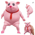 Pikkukuva 1 / 6: Squishy Toy Pink Pig ， Uusi ja söpö pehmolelu, vaaleanpunainen possu lahja, sopii lapsille ja aikuisille, hauska sian ja miehen aistipaine - Perfet 20*20