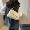 Pikkukuva 2 / 6: Advanced Texture Niche Bag Uusi naisten laukku Suosittu Olkalaukku Olkavarsi Pieni Neliömäinen Laukku - Perfet beigewhite
