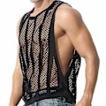 Pikkukuva 1 / 5: Miesten Fishnet Tank Top - Läpinäkyvä Hihaton T-paita - Perfet Black M