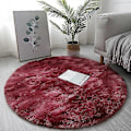 Miniatyrbild 1 av 5: Mjuk Rund Matta Fluffiga Vita Mattor för Vardagsrum Mjuk Heminredning Sovrum Barnrum Dekoration Salong Tjock Luggmatta - Perfekt Red 40x40cm