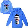 Miniatyrbild 1 av 3: Cristiano Ronaldo Hoodie VM-tröja Nr 7 Julgåvor Fotbollsstjärna Hoodie Flickor Pojkar Huvtröja Pullover Toppar Barn Tonåringar - Perfekt Blue 15-16years