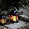 Miniatyrbillede 3 af 6: solar lanterne sort solar lampe med LED lys - Perfet