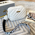 Pikkukuva 2 / 6: Naisten kirjonta Pienet PU-nahkaiset Crossbody Laukut Muoti Causal - Perfet White