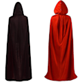 Miniatyrbillede 2 af 4: Vendbar Kappe til Voksne og Børn, Påske Halloween Julekappe Udklædning Vampyr Heks Troldmand Rollespil Kappe - Perfekt Black  Red 120cm