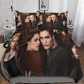 Miniatyrbild 1 av 5: 3D Twilight Saga Sängkläder Set Mikrofiber Täckeöverdrag 3-Delar Täckeöverdrag Set med Dragkedja Stängning Vuxna Kuddfodral-Perfekt Single135x200cm