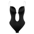 Unik Bodysuit BH U-form Rygglös Kroppsformare Kontroll Mage Hög Elastisk Rumplyft Reducerande Rem Bodysuit Underkläder-Perfet Black M