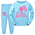 Miniatyrbild 1 av 2: Barnkläder för flickor 7-14 år - Barbie Pyjamas Set med Långärmad Tröja och Byxor - Perfekt för Sovkläder Blue 9-10 Years