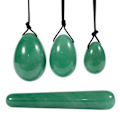 Miniatyrbillede 1 af 3: 4 Stykker Naturlige Jade Æg Yoni Æg Af Borede Jade Æg-Perfet Green