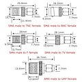 Miniatyrbilde 4 av 5: 10 Sett SMA Adaptersett SMA Hann til /BNC/UHF/MCX/SMB/TV/TNC Hunn - Perfekt