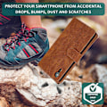 Miniatyrbillede 2 af 5: Kompatibel med iPhone Xr Cover, 8 Kort Slots Retro Læder Wallet Stødsikkert Flip Kickstand Cover med Lynlåslomme-Perfet Brown