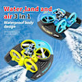 Miniatyrbilde 4 av 5: Mini RC Drone Headless Mode 3 i 1 Sjø Land Luft Flygning 2.4G Fjernkontroll Quadcopter Båt RC Helikopter leker Blå-Perfet
