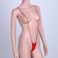 Miniatyrbillede 5 af 5: Kaise 2 stk. Kvinders Sexy Enkeltdel Sling Shot G-streng Ekstrem Mikro Mini Monokini Badetøj Underbukser Party Kostume Gave-Perfekt Red