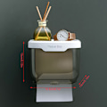 Pikkukuva 1 / 9: Vedenpitävä seinäteline WC-paperiteline Hylly WC-rulla - Perfet Black S