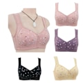 Miniatyrbilde 2 av 4: Stålringfri BH med frontknapp Pustende Camisole Bralette for Kvinner - Perfekt Apricot 36 80