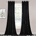 Miniatyrbillede 1 af 5: Luksuriøse termisk isolerede gardiner, tykke, solide, effektive mørklægningsgardiner - Perfekt Black W 59x H 71 150cm*180cm