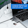 Miniatyrbild 3 av 6: USB C Hub Adapter för MacBook Pro/Air 13" 15" 6 in 1 USB-C tillbehör - Perfet