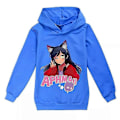 Miniatyrbild 2 av 3: Helt ny casual långärmad huvtröja för pojkar och flickor Aphmau barn huvtröja topp Present-Perfekt Blue 13-14Years
