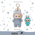 Miniatyrbillede 2 af 4: Labubu Macaron Monster Nøglering Spændende Monster Macaron Vinyl Ansigt Plys Nøglering Kunst Samleobjekt Legetøj Børnegave - Perfet Item 1:Sea salt yeye