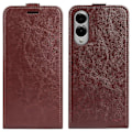 Miniatyrbild 1 av 4: Kompatibel med R64 Textur Vertikal Flip Läder Telefonfodral-Perfet Brown For Samsung Galaxy S25 Edge 5G