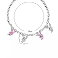 Miniatyrbilde 3 av 3: Halskjede i rustfritt stål Rhinestone Playboy Rabbit Pendant Punk Chain Choker for kvinner - Perfet silver