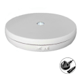 Miniatyrbild 1 av 5: Smart laddningsbar justerbar hastighet elektrisk skivspelare 360 grader 110/220v-Perfet White British standard 220V