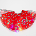 Miniatyrbillede 5 af 5: Kvindes Led Skørt Lys Op Stjerne Dance Skørter Lagdelt Ballet Tutus Elastisk Mesh Tulle Mini Skørt Party Karneval Kostume-Perfet Red