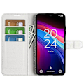 Miniatyrbillede 2 af 5: Kompatibel med TCL 503 Cover Litchi Tekstur Stødsikkert Læder Wallet Telefon Cover - Perfet White