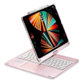 Miniatyrbilde 4 av 5: Kompatibel med iPad Air 13 (2024) / iPad Pro 12.9 (2022) / (2021) / (2020) / (2018) Trackpad Bakgrunnsbelyst Tastatur med Tablet Case-Perfet PinkGold