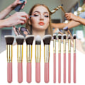 Miniatyrbillede 3 af 5: 10 stk. Makeup Brush Set - Lintfri, Tætte Børstehår, Blød Pudder, Foundation, Contour, Blush, Concealer - Perfekt Silver & White