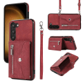 Miniatyrbillede 2 af 6: Anti-støv Pu læder+tpu telefon cover til Samsung Galaxy S23 Rfid blokerende kort cover Kickstand Cover - Perfet Red