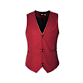 Miniatyrbild 2 av 2: Herrar V-ringad kostymväst ren bomull slim fit fyra säsonger väst-Perfet Red M