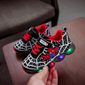 Miniatyrbilde 2 av 5: Barnsportsko Spiderman Lysende Sneakers Barn Led Lysende Sko for Gutter-Perfet Black 29
