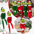 Miniatyrbillede 5 af 5: 33cm Julemandspar The Grinch Plyslegetøj Julepynt Ornament Børnegave-Perfekt Green