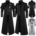 Miniatyrbillede 2 af 6: teampunk moking jakke til mænd Gothic Coat Halloween Kostume - Perfet S Grey