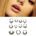 Miniatyrbild 4 av 6: Charms Fake Septum Clicker Crystal Nose Ring - Perfet Silver
