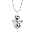 Miniatyrbilde 2 av 10: Hand of Fatima Halskjede Rustfritt stål Evil Eye Overcast Evil Eye Halskjede Anheng Halskjede Vennskap Halskjede U - Perfet A