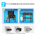 Miniatyrbillede 2 af 5: 2-pak Griddle Brænder Kontrolventil til BBQ Griddle, Griddle Gasventil Dele Udskiftning - Perfekt